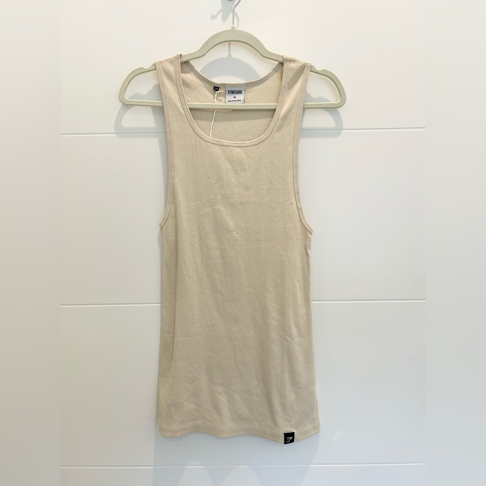NWT Gymshark Men’s Ribbed Tank Top Cream Size XL